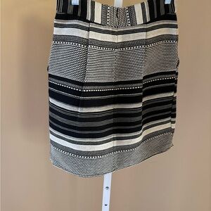 Marissa Webb Black and Cream Patterned Mini Skirt